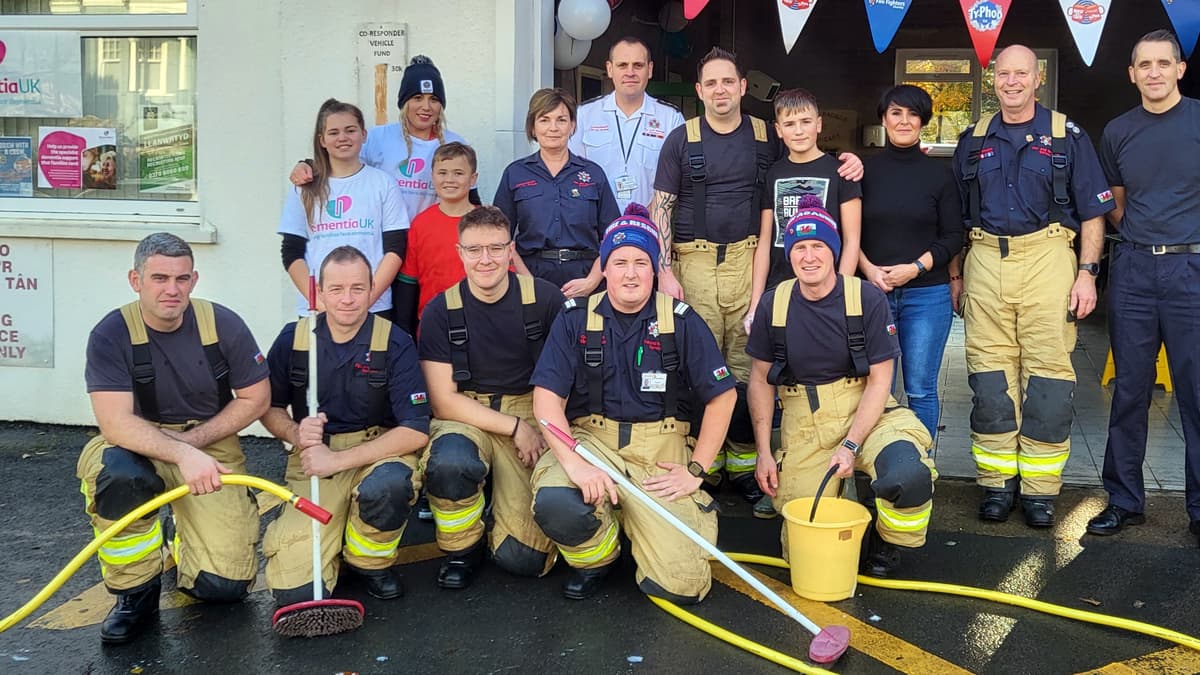 Llanwrtyd Wells Fire Station raises hundreds with charity car wash